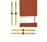 Generisch Minimalist Business Notepad & Sensory Fidget Pen Combo - A4 192-Page PU Leather Notebook with Strap & 4Pc Sliding Nut Anxiety Pencil