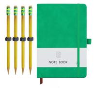 Generisch Minimalist Business Notepad & Sensory Fidget Pen Combo - A5 192-Page PU Leather Notebook with Strap & 4Pc Sliding Nut Anxiety Pencil
