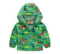 Generisch Mis Chaquetas Casual Impresión con capucha Ropa de abrigo Cremallera Abrigos manga larga a prueba de viento Abrigos con capucha Mujeres, verde, 2-3 años
