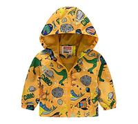 Generisch Mis Chaquetas Casual Impresión con capucha Ropa de abrigo Cremallera Abrigos manga larga a prueba de viento Abrigos con capucha Mujeres, amarillo, 2-3 años