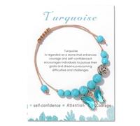 Generisch Mitgebsel Armband Armband Schmuck Naturstein Armband Amethyst Blau Türkis Armband Handgewebtes Schmetterling Anhänger Armband Armband Uhr Kinder Junge, Einheitsgröße, Cristal artificial, No