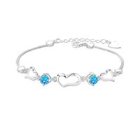 Generisch Mm Perlas Pulsera Frases Joyas Diseño Love Heart Jewelry Silver Pulsera para Mujer Pulsera Pareja Diseño Love Heart Jewelry Mensajes Y Perlas Colores Elásticos Anillos, talla única, Metal