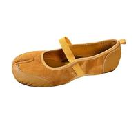 Generisch Mocasines casuales de moda, cómodos mocasines de un solo color con puntera dividida para el día a día, amarillo, 35 EU