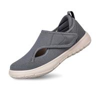 Generisch Mocasines casuales para hombre, cómodos, antideslizantes, zapatos de senderismo para pies anchos, transpirables, suela suave, zapatillas de par, gris, 43 EU