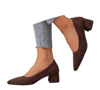 Generisch Mocasines cómodos y de moda con punta puntiaguda tacón bajo para un uso diario elegante. plataforma-66, marrón, 40 EU