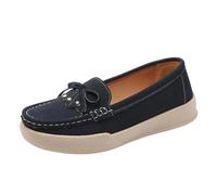 Generisch Mocasines de piel para mujer, zapatos planos, cómodos, suaves, ligeros, transpirables, antideslizantes, informales, elegantes, clásicos, para el trabajo, el tiempo libre, azul oscuro1, 36 EU