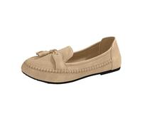 Generisch Mocasines de piel para mujer, zapatos planos, cómodos, suaves, ligeros, transpirables, antideslizantes, informales, elegantes, clásicos, para el trabajo, el tiempo libre, Khaki2, 36 EU