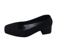 Generisch Mocasines de tacón bajo y punta cuadrada cómodos para mujer, elegantes zapatos casuales de plataforma-67, Negro , 41 EU
