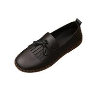 Generisch Mocasines elegantes para mujer Mocasín Suave Mary Jane Zapatos cómodos Jk Suela plana cosida a mano Slip-On con flecos y borlas bailarinas clásicas zapatos de negocios simples para oficina