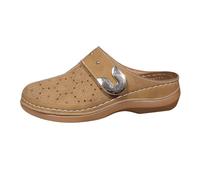 Generisch Mocasines informales para mujer con punta plana y punta plana, zapatos de playa lisos con hebilla de metal y tacón oblicuo para mujer, color rojo, 38, caqui, 42 EU