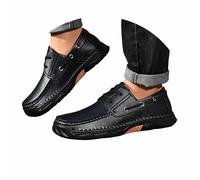 Generisch Mocasines informales transpirables con detalles de ajuste cómodo también disponibles en tallas grandes para hombres, Negro , 48 EU