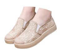 Generisch Mocasines Mujer Planos Primavera Zapatos Antideslizantes Encaje Slipper Slipper Zapatos Descalzos Zapatos Mujer Zapatos de Verano Zapatos Transpirables para Caminar Y La Vida Diaria, beige