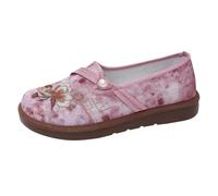 Generisch Mocasines para mujer, bailarinas, modernos, zapatos Mary Jane con bordados de perlas y flores bordadas, transpirables, zapatos de cuña, cómodos, antideslizantes para caminar, zapatos de bota