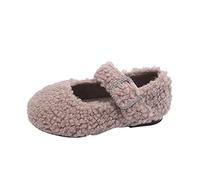 Generisch Mocasines planos para niña, zapatos de invierno, zapatillas de peluche, zapatillas de ballet para niños, mullidos, Mary Jane para otoño e invierno, zapatos cálidos para el tiempo libre
