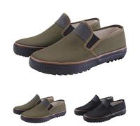 Generisch Mocasines unisex de lona para hombre y mujer, mocasines de caña baja, manos libres, cómodos, ligeros, antideslizantes, para caminar, planos, suelas suaves, mocasines, Negro , 36 EU