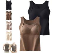 Generisch Mochiinii.Com - Camiseta sin mangas con sostén de estantería, 2025, grueso, cálido, sin mangas, con sujetador integrado para mujer, D, XL