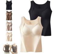 Generisch Mochiinii.Com - Camiseta sin mangas con sostén de estantería, 2025, grueso, cálido, sin mangas, con sujetador integrado para mujer, E, XL