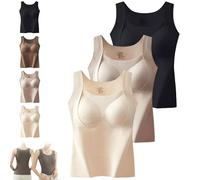 Generisch Mochiinii.Com - Camiseta sin mangas con sostén de estantería, 2025, grueso, cálido, sin mangas, con sujetador integrado para mujer, 3 piezas-B, M