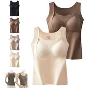 Generisch Mochiinii.Com - Camiseta sin mangas con sostén de estantería, 2025, grueso, cálido, sin mangas, con sujetador integrado para mujer, 2 piezas - B, M