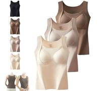 Generisch Mochiinii.Com - Camiseta sin mangas con sostén de estantería, 2025, grueso, cálido, sin mangas, con sujetador integrado para mujer, 3 piezas-A, L