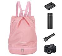 Generisch Mochila, bolsa de deporte impermeable, bolsa de gimnasio, bolsa de equipo de piscina, bolsa de ocio, bolsa de deporte portátil impermeable para gimnasio, camping, natación, Rosa, S
