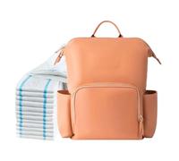 Generisch Mochila de cuero Diaper, para bebé, poliuretano resistente al agua, de viaje, mochila elegante para mamá, organizador espacioso, 16,14 x 13,78 x 7,87 pulgadas para recién