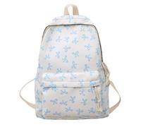Generisch Mochila de lazo para niñas adolescentes, mochila de regreso a la escuela, mochila para niñas, mochila de día, bolsa de biblioteca universitaria, pequeña bolsa de maquillaje, azul