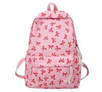 Generisch Mochila de lazo para niñas adolescentes, mochila de regreso a la escuela, mochila para niñas, mochila de día, bolsa de biblioteca universitaria, pequeña bolsa de maquillaje, Rosa intenso