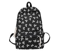 Generisch Mochila de lazo para niñas adolescentes, mochila de regreso a la escuela, mochila para niñas, mochila de día, bolsa de biblioteca universitaria, pequeña bolsa de maquillaje, Negro