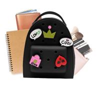 Generisch Mochila de silicona de dibujos animados, impermeable, con colgante, de viaje ajustable, mini jalea para niños, escuela, uso diario, Negro , Siehe Beschreibung, Ver descripción