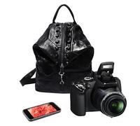 Generisch Mochila de viaje hippie, mochila de, hippie, piel para ordenador portátil, bolsa antirrobo, mochila informal de viaje, para adolescentes, Negro, Siehe Beschreibung