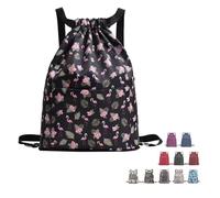 Generisch Mochila Deportiva De Viaje Plegable De Gran Capacidad Y Cordón Para Separar Tejidos Secos Y Húmedos,Bolsa Deportiva Impermeable, Flamingo Pattern A, S