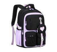 Generisch Mochila escolar para jóvenes | con varios bolsillos | mochila escolar para niñas grandes, para viajes, avión, escuela primaria, secundaria, adolescentes, morado, Siehe Beschreibung