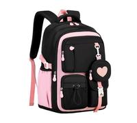 Generisch Mochila escolar para jóvenes | Mochila impermeable con varios bolsillos - Mochila escolar para niñas - Para viajes, avión, escuela primaria, secundaria, adolescentes, Rosa., Siehe