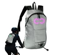 Generisch Mochila luminosa | Mochila escolar LED - Mochila impermeable con compartimento organizador para ordenador portátil, electrónica, equipo deportivo, llaves y botella de agua, gris, Siehe