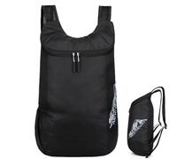 Generisch Mochila plegable - Mochila | Plegable Ultra Luz | A para Viajes | Impermeable Senderismo - Ciclismo, Senderismo, Actividades al aire libre, Pabellón Deportivo - Packbar, Negro , Siehe