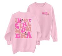 Generisch Moda de mujer carta casual impresa cuello redondo manga larga sudadera con capucha Top, Rosa., XL
