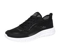 Generisch Moda Primavera Verano Zapatos Deportivos para Hombres Fondo Plano Tejido de mosca Ligero Diseño hueco Transpirable Cómodo Color Sólido con cordones, Blanco, 41 EU