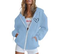 Generisch Moda Tallas Grandes Mujer 54 Sudaderas Cremalleras Mangas Largas Bolsillo Cordón Chaqueta de Forro Polar Ideal para el Día a día, Capas perfectas para el Invierno Cosas Tendencias Son, azul