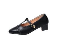 Generisch Modelo de mujer de temporada 2026 con tacón de madera grueso para una comodidad festiva veraniega. Elegante uso diario, Negro , 42 EU