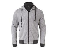 Generisch Moderna sudadera con capucha para hombre de manga larga para la época fría del año con ajuste delgado, más cómoda que un elegante cárdigan de punto cálido con capucha, gris, L