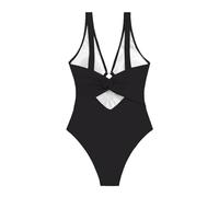 Generisch Moderno bañador de una pieza para mujer con cintas ajustables para un ajuste perfecto. Diseño elegante, Negro , XL