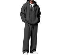 Generisch Moderno de dos piezas de negocios con pantalones a juego para ocasiones festivas e informales, versátil, corte cómodo, se puede llevar durante todo el año, Negro , 4XL