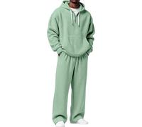 Generisch Moderno de dos piezas de negocios con pantalones a juego para ocasiones festivas e informales, versátil, corte cómodo, se puede llevar durante todo el año, Verde claro., 4XL