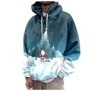 Generisch Moderno jersey de Navidad para hombre con un moderno compañero de ocio en ejecución de alta calidad para ocasiones festivas, acogedores días cotidianos, verde, M