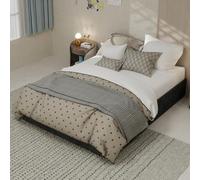 Generisch Moderno marco de cama de 140 x 200 cm, muelles de gas y espacio de almacenamiento, muebles de dormitorio con terciopelo holandés, diseño minimalista, sin cabecero ni colchón