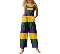 Generisch Moderno mono para mujer para ocasiones festivas con prácticos bolsillos, llamativo diseño de carnaval para tu inconfundible, verde, 4XL