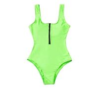 Generisch Moderno traje de baño para mujer con motivos de diseño individual para vacaciones en la playa, visitas a la piscina, verde, L