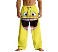 Generisch Modernos pantalones de chándal informales para hombre con divertidos motivos de impresión, cintura elástica, mezcla de algodón suave, versátil, para el día a día, ocio, fiestas, salidas