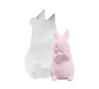 Generisch Molde de estatua de conejo, molde de silicona para conejos de Pascua, molde de resina epoxi fácil de disolver para madre, esposa, novia